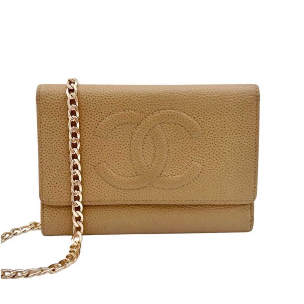 CHANEL Timeless CC Caviar Trifold Wallet